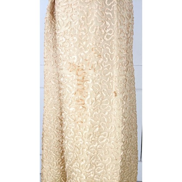 Vintage Harry Keiser champagne ribbon empire waist formal cocktail dress - Picture 8 of 8